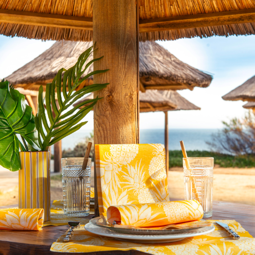 Serviette ananas jaune