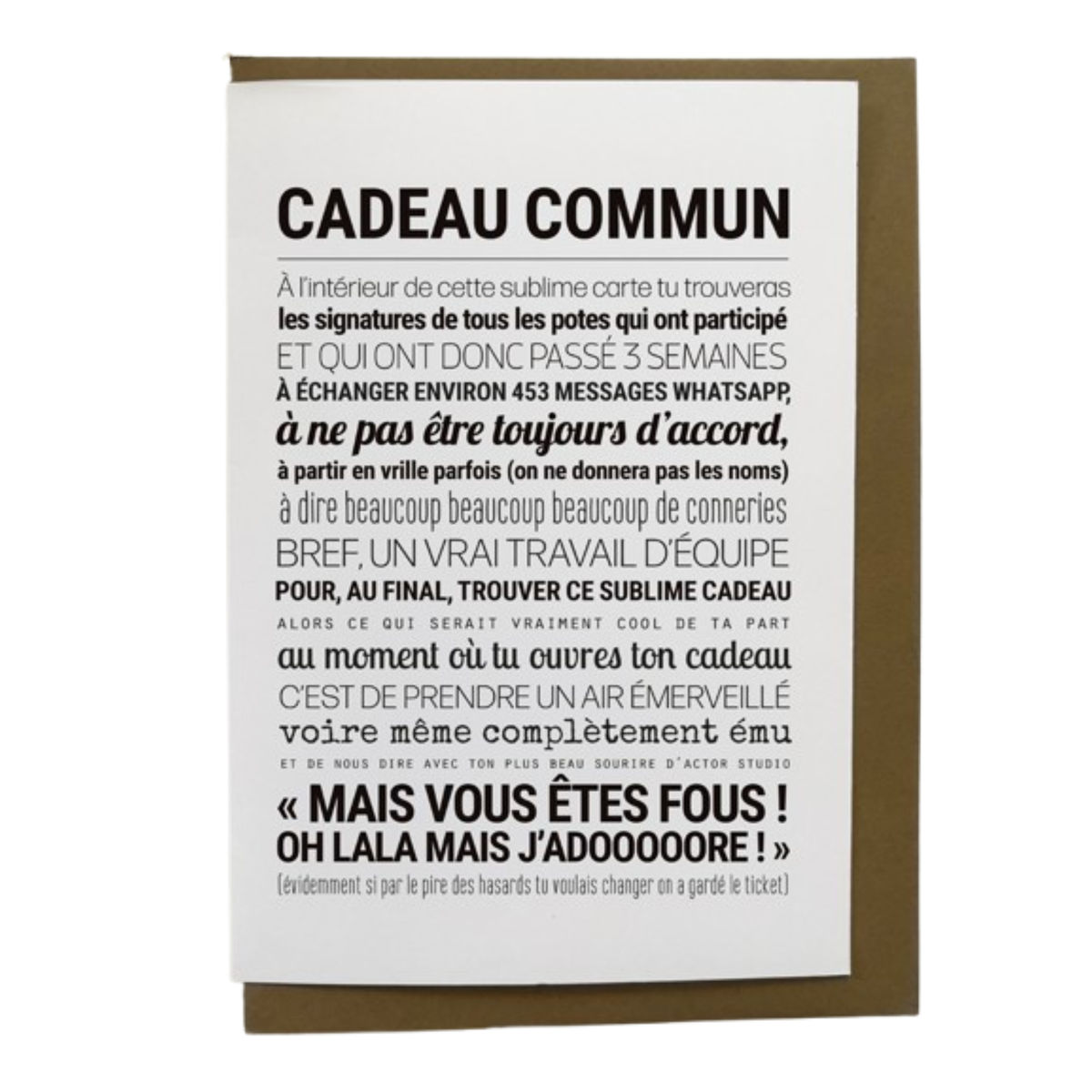 Carte - Cadeau commun