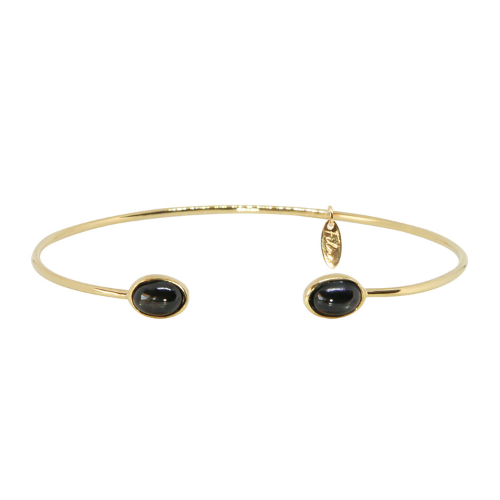 JONC BEL OMBRE BLACK STAR DORÉ OR FIN 24K