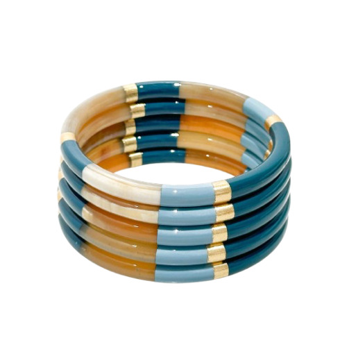 Bracelet en corne bleu canard — Sophie et Ju