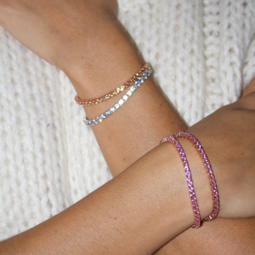 BABY PINK - Bracelet tennis