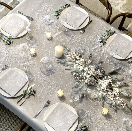 Serviette Boule à Neige Argent