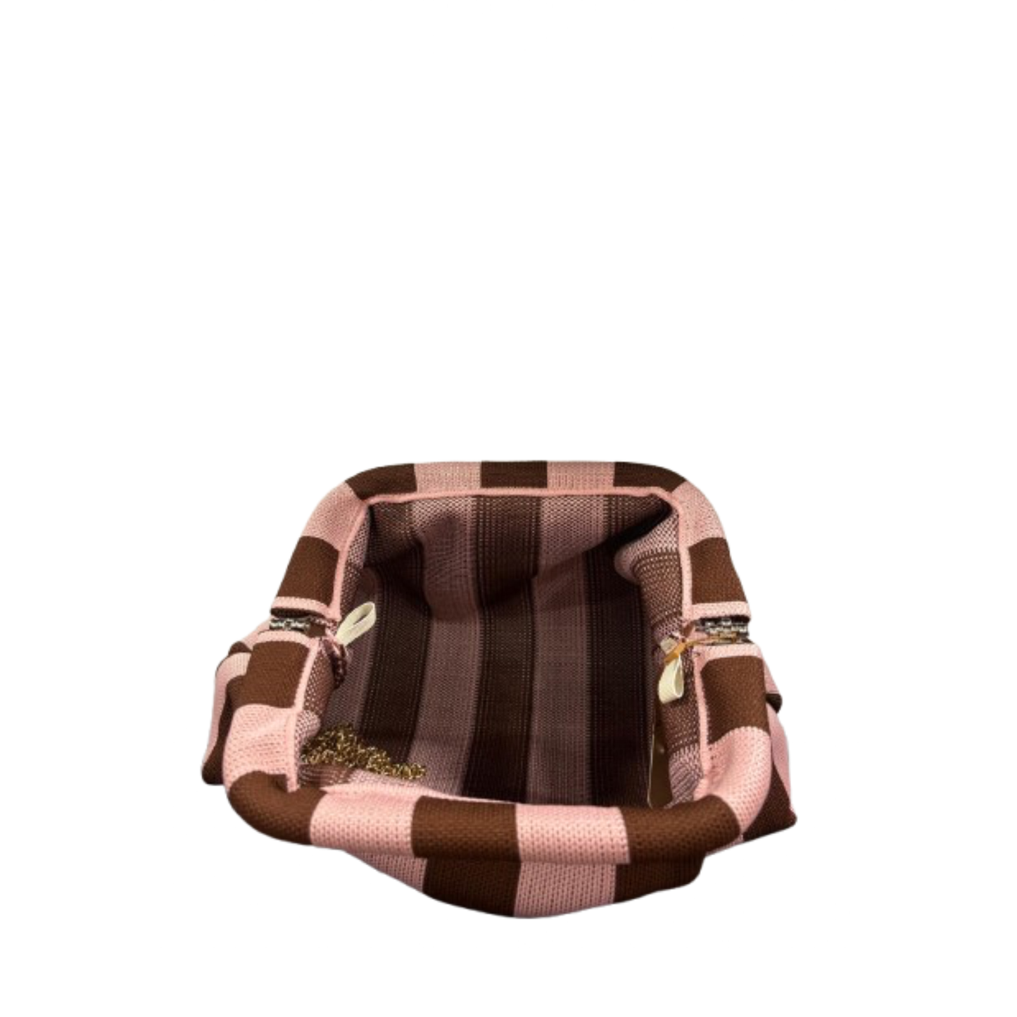 Pochette bourse rose et marron