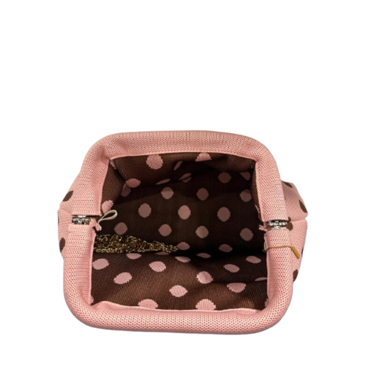 Pochette bourse pois marron