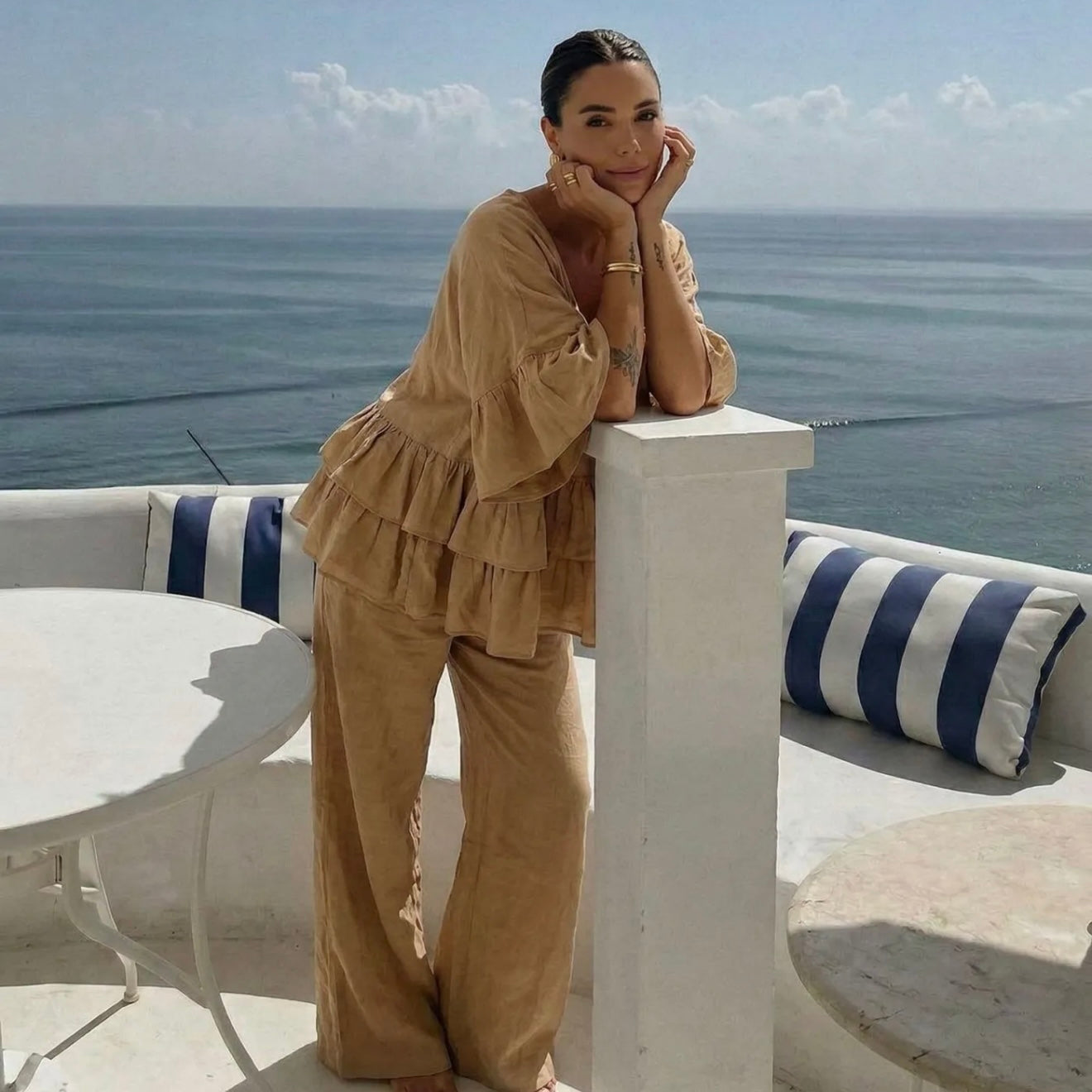 Top Boléro camel