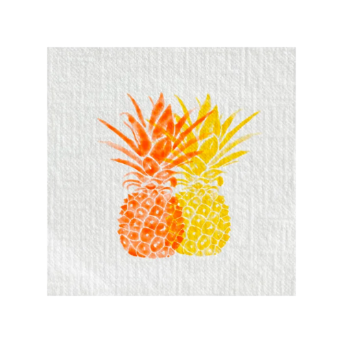 Serviette cocktail ananas orange et jaune