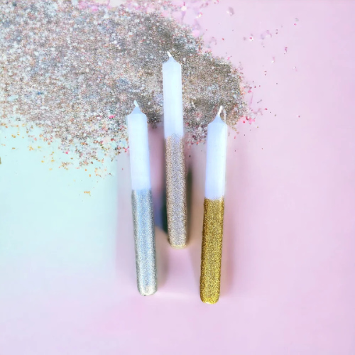 Bougies à paillettes