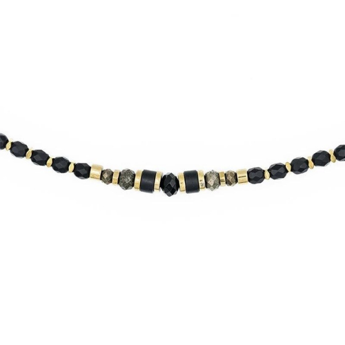 Collier et Bracelet 3 tours Zuri - Noir Mat