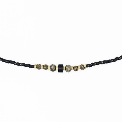 Collier et Bracelet 3 tours BLACK PANTHER Slim 3