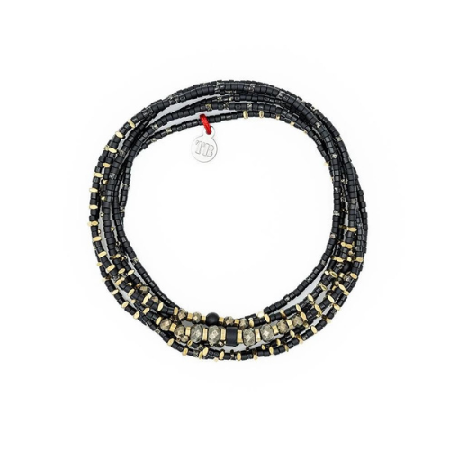 Collier et Bracelet 6 tours BLACK PANTHER Slim 6