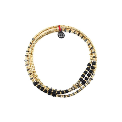 Collier et Bracelet 3 tours ANDY Gold 3 - Black