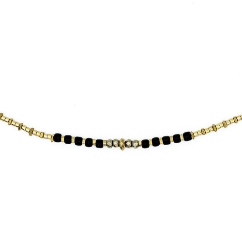 Collier et Bracelet 3 tours ANDY Gold 3 - Black