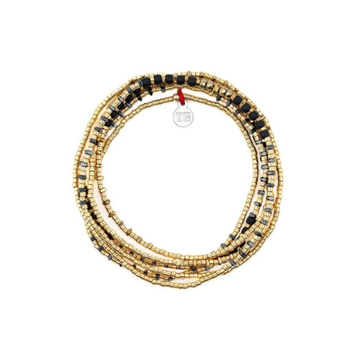 Collier et Bracelet 6 tours ANDY Gold 6 - Black