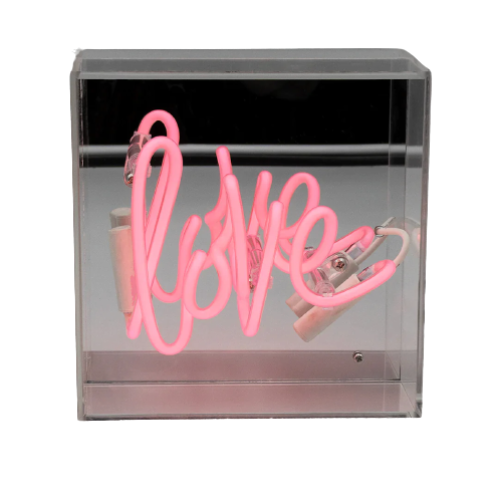Mini enseigne néon en verre « Love »