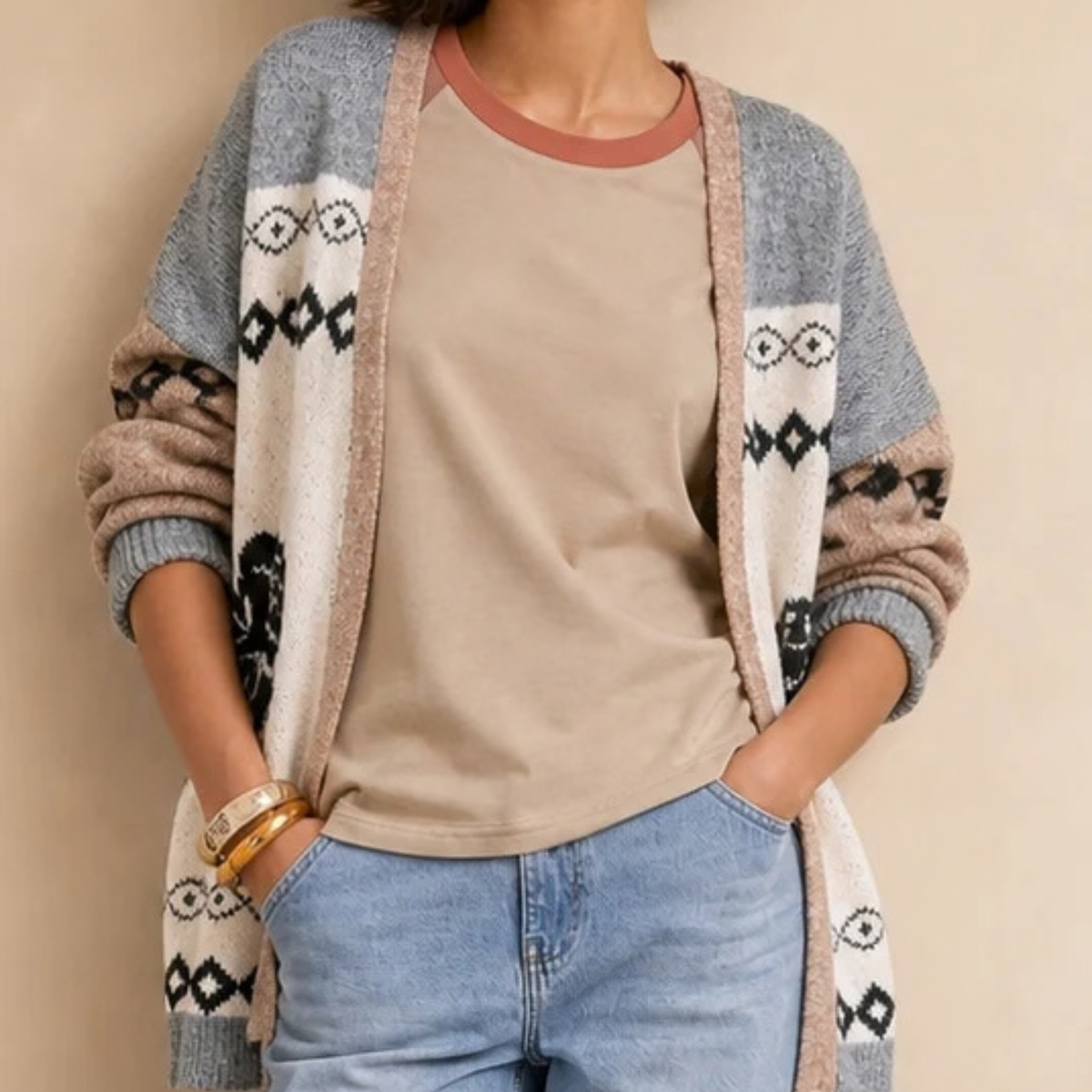 Gilet AZALEIA écru beige