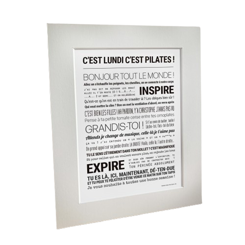 Affiche "C'est lundi c'est pilates" — Sophie et Ju