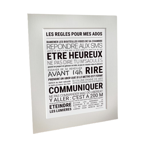 Affiche "Les règles pour mes ados" — Sophie et Ju