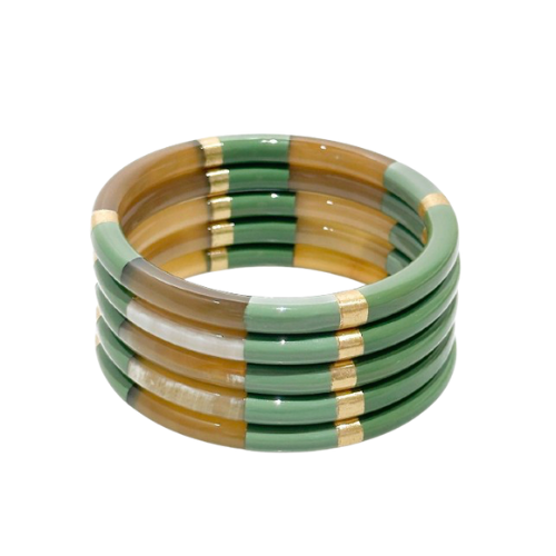 Bracelet en corne vert