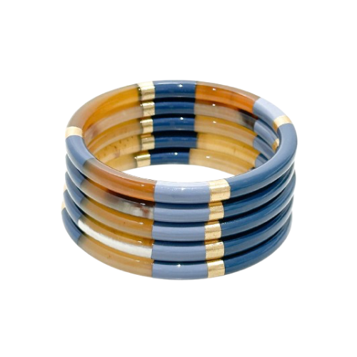 Bracelet en corne bleu