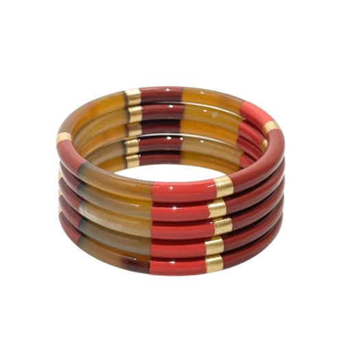 Bracelet en corne terracotta