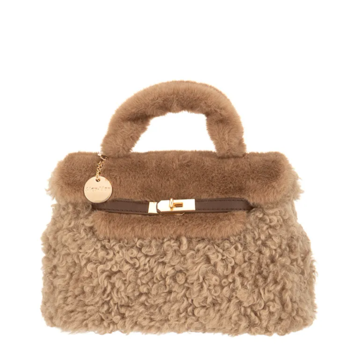 Sac en fausse fourrure taupe