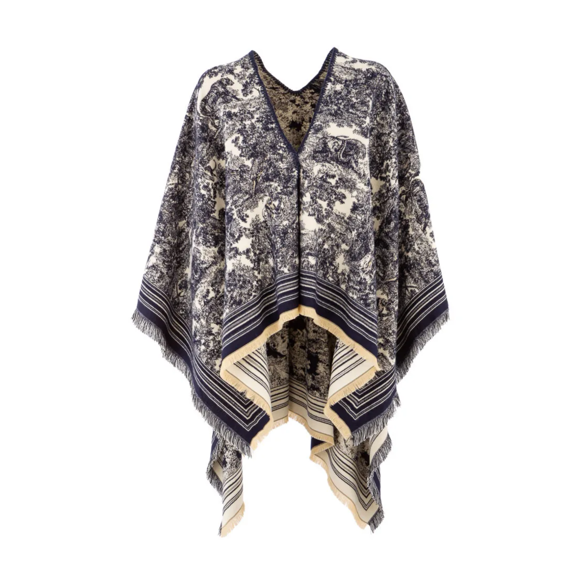 Poncho Toile de Jouy bleu