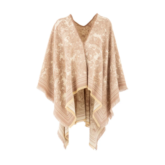 Poncho Toile de Jouy écru