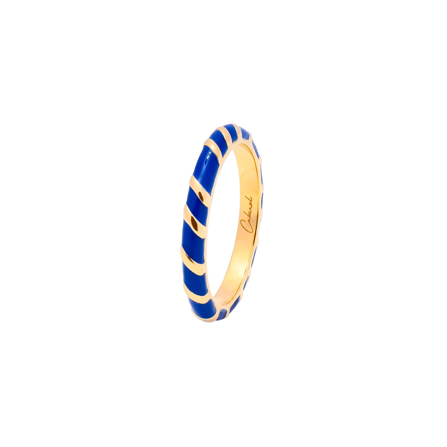 Bague Anneau Aimée en Vermeil et Laque Bleu K