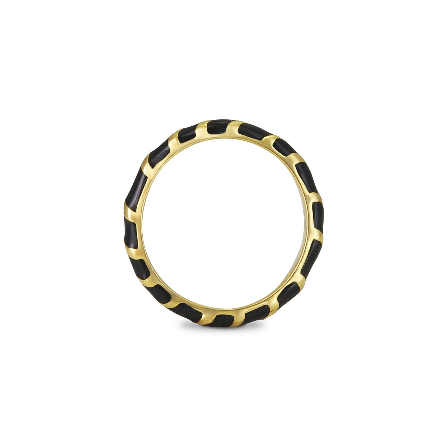 Bague Anneau Aimée en Vermeil et Laque Noire