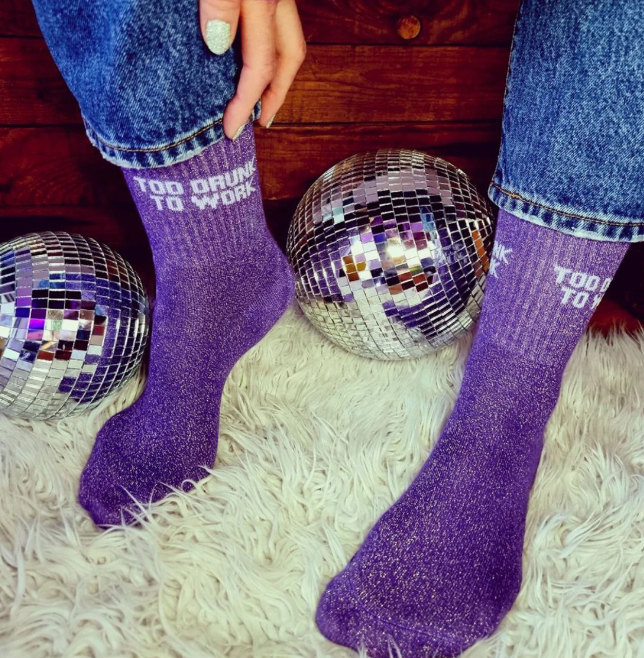Chaussettes Paillettés Too Drunk To Work
