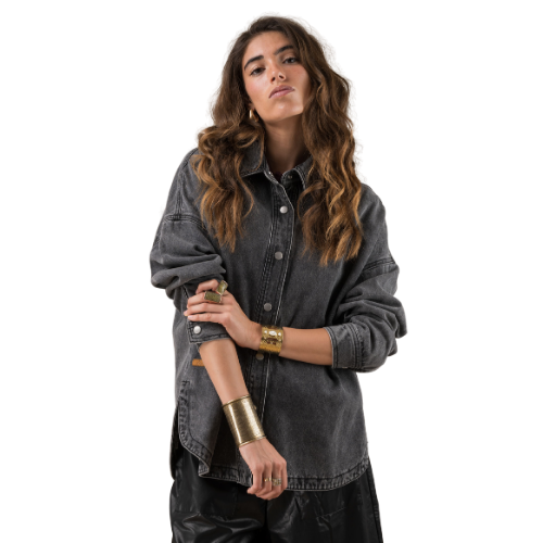 Chemise Bertie Denim Gris manches longues