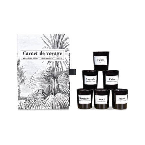 Coffret de 6 bougies carnet de voyage