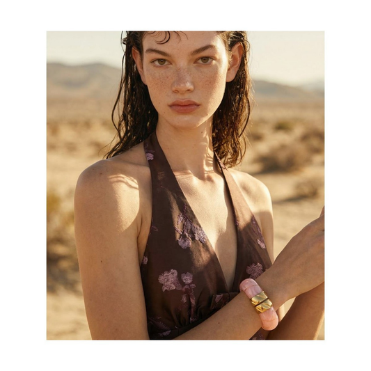 Bracelet manchette rose