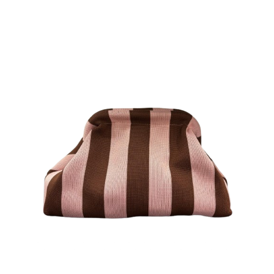 Pochette bourse rose et marron