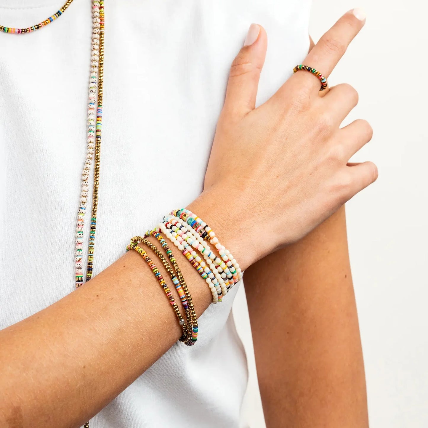 HAPPY 3 - Gold & Multicolore — vue de cote — Sophie et Ju