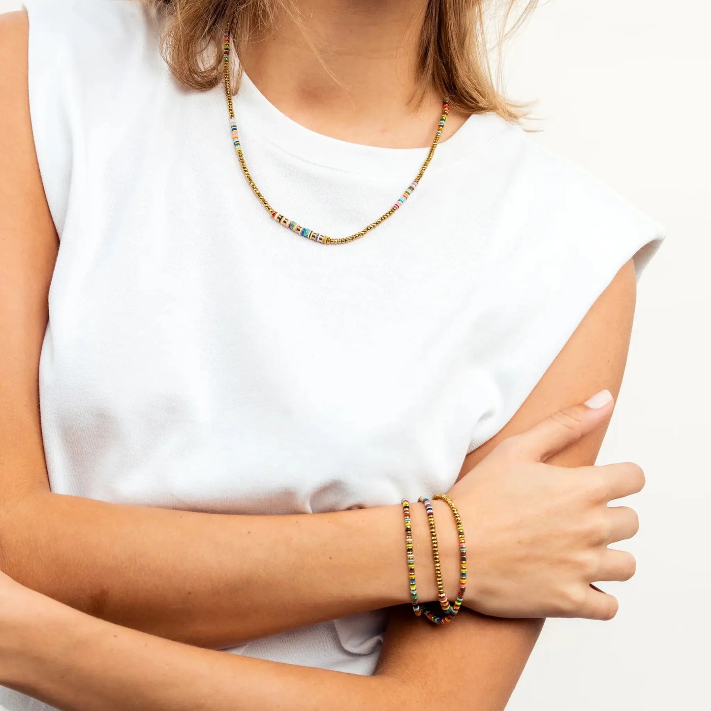 HAPPY 3 - Gold & Multicolore — zoom detail — Sophie et Ju