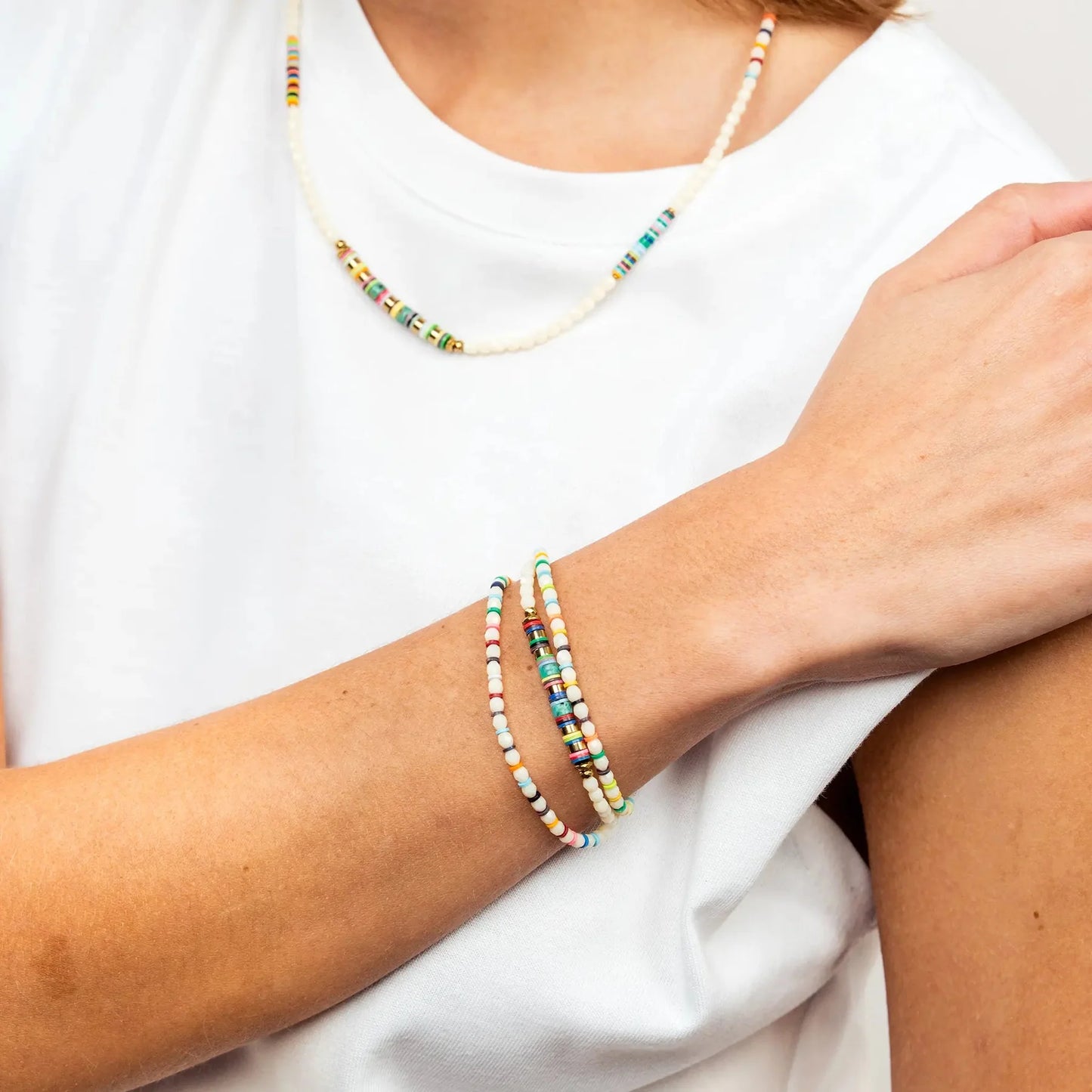 HAPPY 3 - Vanille & Multicolore — vue de cote — Sophie et Ju