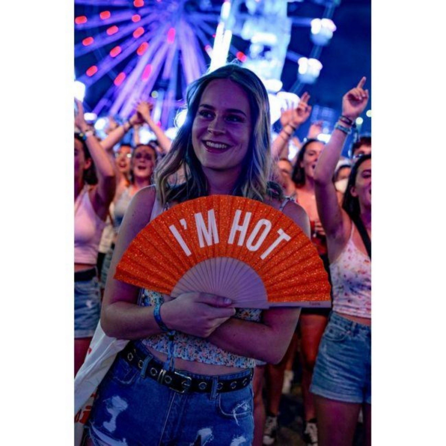 Eventail "I'm hot" — vue de face — Sophie et Ju