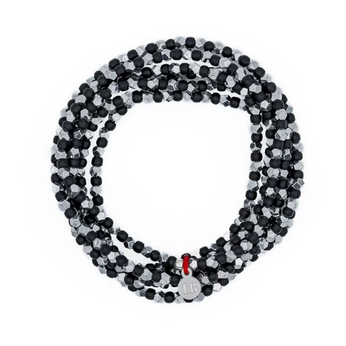 Collier et Bracelet 6 tours MAX SILVER - Noir