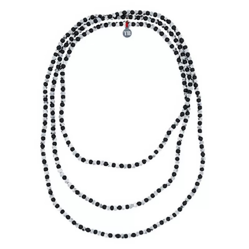 Collier et Bracelet 6 tours MAX SILVER - Noir