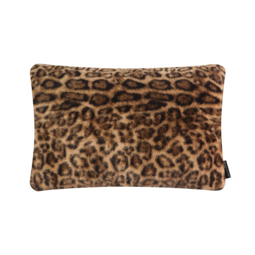 Coussin fausse fourrure léopard