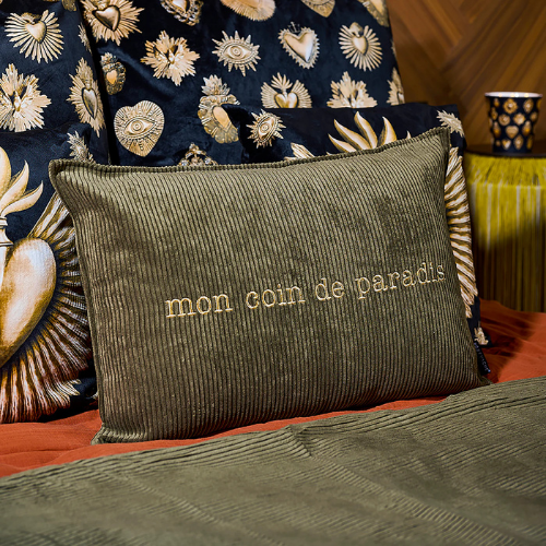 Coussin Velours Brodé