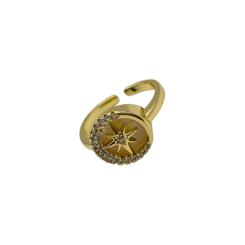 Bague Astro mother of pearl — vue de face — Sophie et Ju