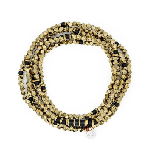 Collier et Bracelet 6 tours SANTA - Hématite Gold