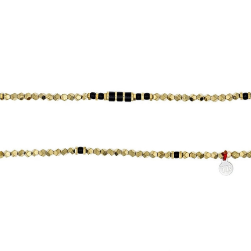 Collier et Bracelet 6 tours SANTA - Hématite Gold