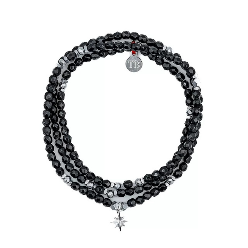 Collier et Bracelet 3 tours STARLIGHT SILVER - Noir