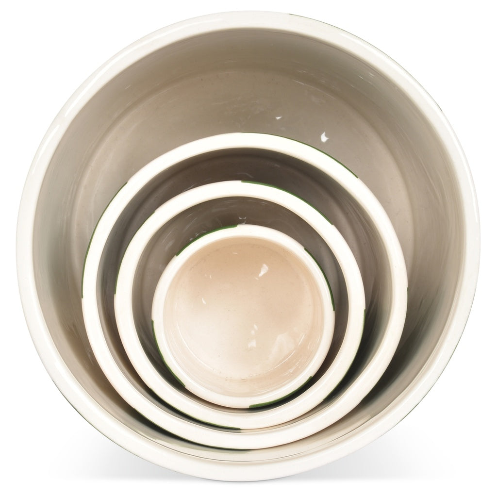 Set de 4 pots rayure noir