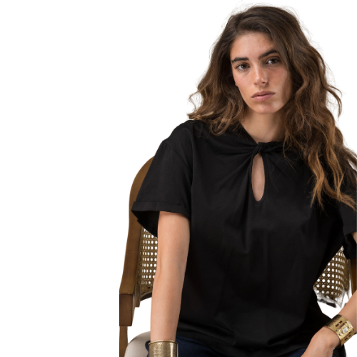 T-shirt Elisabeth Noir manches courtes