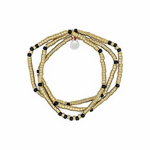 Collier et Bracelet 3 tours TONI 3 - Hématite Gold